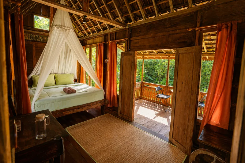 Double Room with Garden View at Oemah Tepi Sawah
