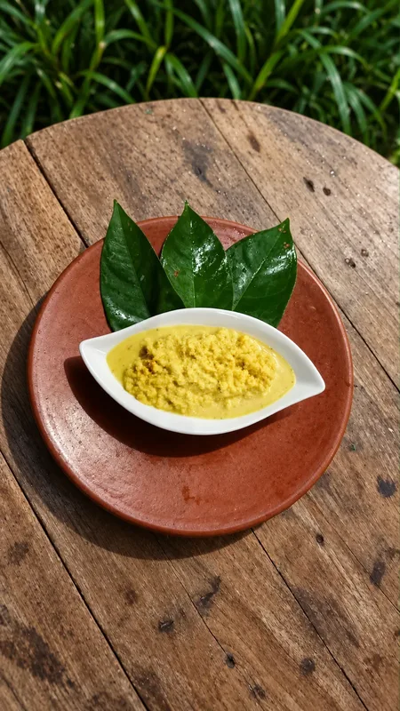 Freshly blended raw Balinese Base Genep spice paste