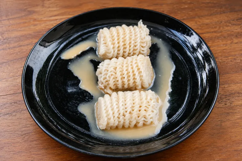 Traditional Petulo served with coconut milk and palm sugar sauce