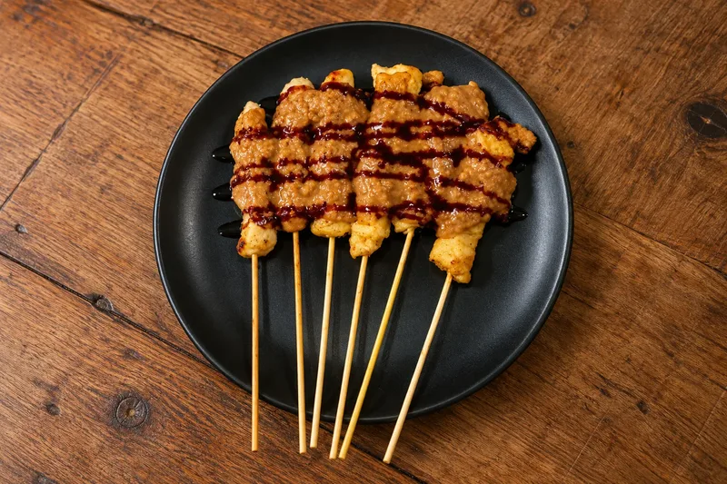 Sate Tusuk Ayam chicken skewers with peanut sauce