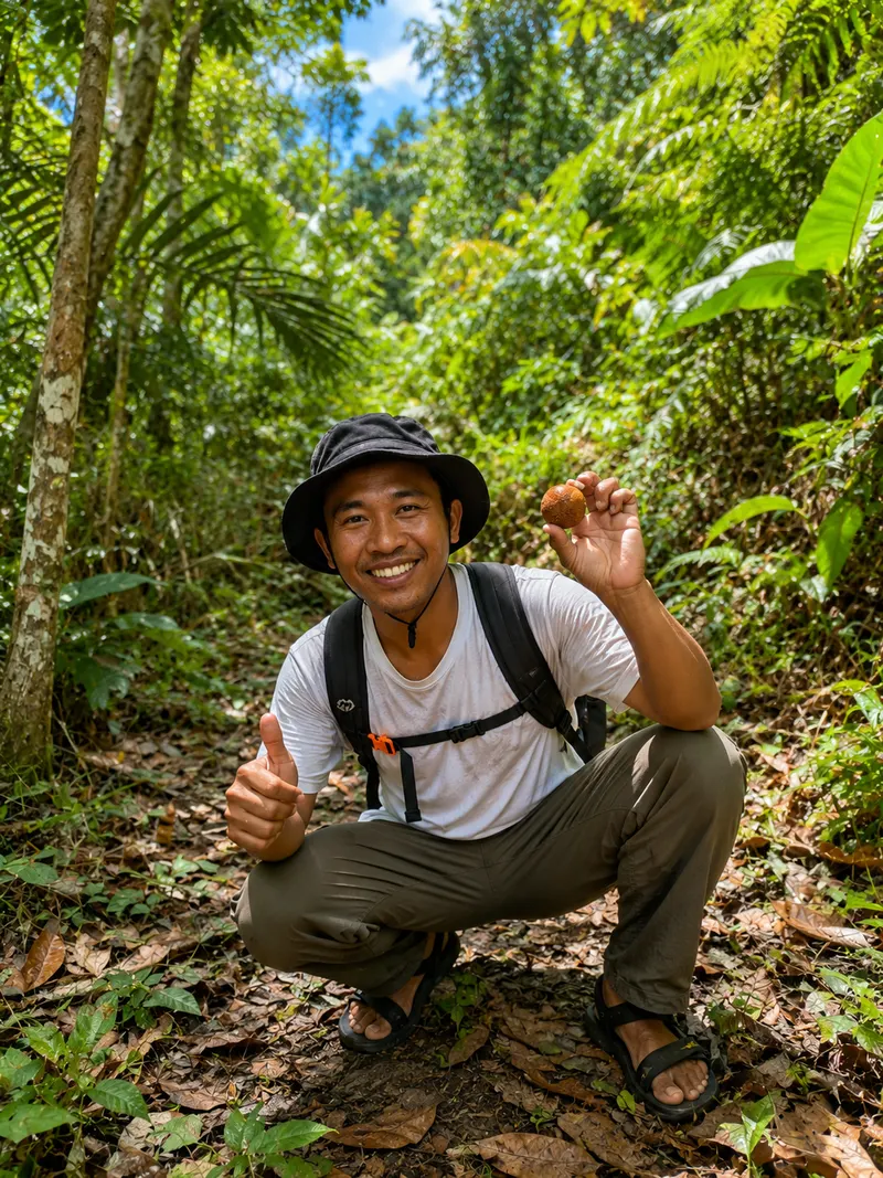 Local jungle trekking guide De Galih at Oemah Tepi Sawah